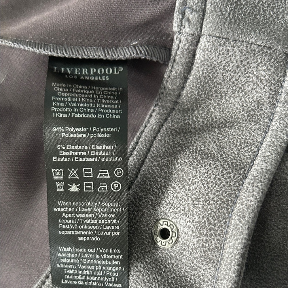 Liverpool Gray Light Suede Fabric Jacket Military Lapel NWOT M - Picture 6 of 6